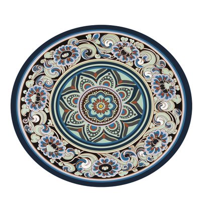 Knsbk Large Round Yoga Mat 4.6'X3.5mm for Exercise Premium Extra Thick, Ultra Comfortable, Non Slip, Meditation Mat