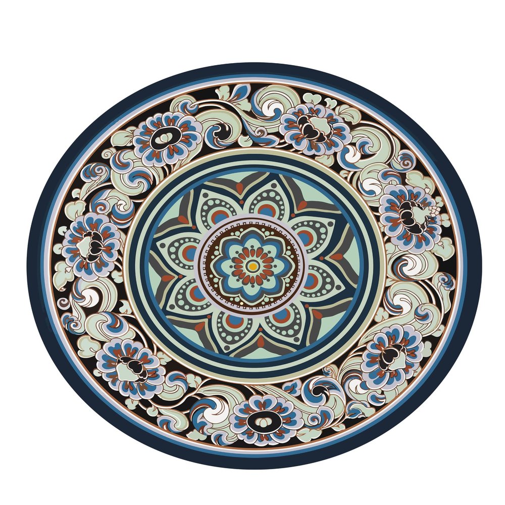Knsbk Large Round Yoga Mat 4.6'X3.5mm for Exercise Premium Extra Thick, Ultra Comfortable, Non Slip, Meditation Mat
