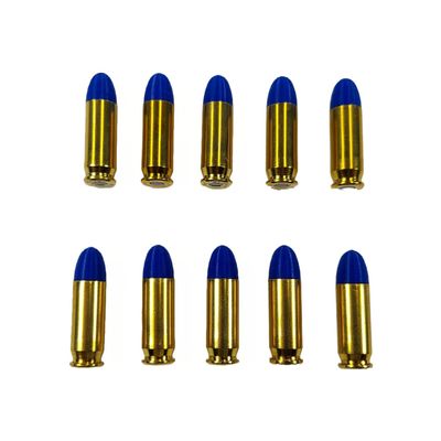 45 ACP AUTO Snap caps - Dummy Training Rounds - Set of 10 (Blue & Brass)