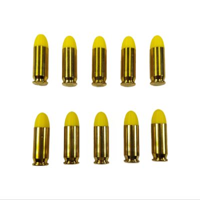 45 ACP AUTO Snap caps - Dummy Training Rounds - Set of 10 (Yellow & Brass)