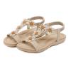 Sandals for Women Dressy Summer Flats,Bohemian Gladiator Sandals for Women,Fashion Casual Open Toe Flat Rhinestone Flowers Roman Sandals Retro Breathable Comfortable Walking Sandals view 1