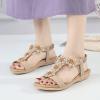 Sandals for Women Dressy Summer Flats,Bohemian Gladiator Sandals for Women,Fashion Casual Open Toe Flat Rhinestone Flowers Roman Sandals Retro Breathable Comfortable Walking Sandals view 4