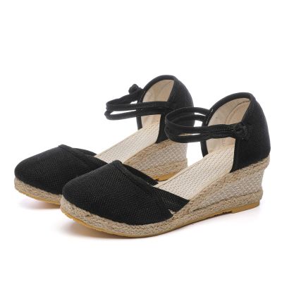 Wedge Sandals for Women,Womens Dressy Summer Wedge Sandals Espadrilles Closed Toe Slingback Bottom Strap Sandals Comfortable Casual Summer Platforms Breathable Travel Party Walking Shoes