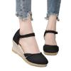 Wedge Sandals for Women,Womens Dressy Summer Wedge Sandals Espadrilles Closed Toe Slingback Bottom Strap Sandals Comfortable Casual Summer Platforms Breathable Travel Party Walking Shoes view 3