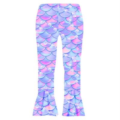 Loloda Kids Swim Leggings Rash Guard Swim Pants Tie Dye Sweat Pants for Girls Stretch Pants UV Sun Protection Purple Fish Scales 16 Years