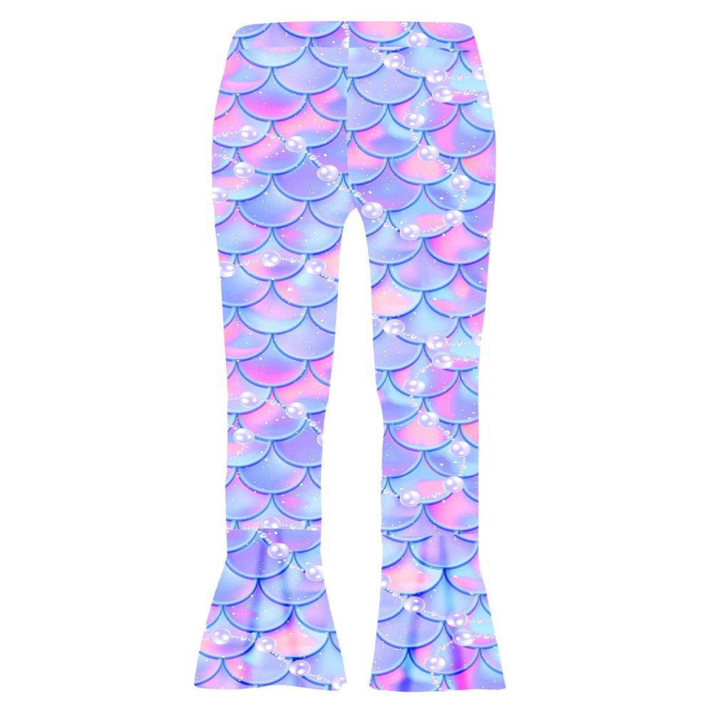Loloda Kids Swim Leggings Rash Guard Swim Pants Tie Dye Sweat Pants for Girls Stretch Pants UV Sun Protection Purple Fish Scales 16 Years