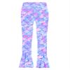 Loloda Kids Swim Leggings Rash Guard Swim Pants Tie Dye Sweat Pants for Girls Stretch Pants UV Sun Protection Purple Fish Scales 16 Years view 1