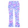 Loloda Kids Swim Leggings Rash Guard Swim Pants Tie Dye Sweat Pants for Girls Stretch Pants UV Sun Protection Purple Fish Scales 16 Years view 2