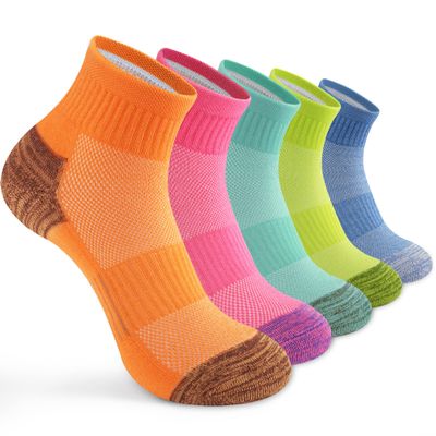 Gonii Ankle Socks Womens Athletic Thick Cushioned Running Hiking Low Cut 5-Pairs