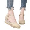 Wedge Sandals for Women,Womens Dressy Summer Wedge Sandals Espadrilles Closed Toe Slingback Bottom Strap Sandals Comfortable Casual Summer Platforms Breathable Travel Party Walking Shoes view 3