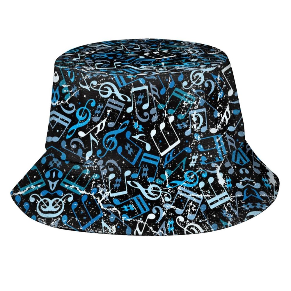 Cute Music Notes Bucket Hats Fashion Sun Cap Packable Outdoor Summer Fisherman Hat for Women and Men