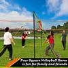 4-Way Volleyball and Badminton Net Combo Game Set - 20ft x20ft Adjustable Height Four Square Volleyball Game net for Backyard and Beach, Coming with Soft Volley Ball, Rubber Hammer with Carry Bag view 2