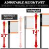4-Way Volleyball and Badminton Net Combo Game Set - 20ft x20ft Adjustable Height Four Square Volleyball Game net for Backyard and Beach, Coming with Soft Volley Ball, Rubber Hammer with Carry Bag view 4