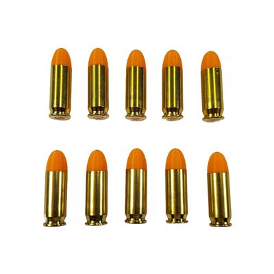45 ACP AUTO Snap caps - Dummy Training Rounds - Set of 10 (Orange & Brass)