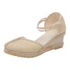 Sandals Women Wedges Platform,Wedge Sandals for Women Summer 2023 Women's Beach Casual Sandals Espadrilles Sandals Ankle Strap Buckle Closed Toe Wedge Sandal Flip Flops Sport Sandals view 2
