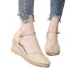 Sandals Women Wedges Platform,Wedge Sandals for Women Summer 2023 Women's Beach Casual Sandals Espadrilles Sandals Ankle Strap Buckle Closed Toe Wedge Sandal Flip Flops Sport Sandals view 3