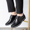 Men's Leather Shoes Loafers Casual Oxford Lace Up Business Classic Comfortable Driving Office Walking Moccasin British Fashion Black, 7.5 US view 2