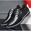 Men's Leather Shoes Loafers Casual Oxford Lace Up Business Classic Comfortable Driving Office Walking Moccasin British Fashion Black, 7.5 US view 3