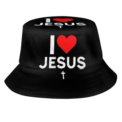Christian Jesus Cross Bucket Hat Packable Wide Brim Hats Summer Travel Sun Cap Outdoor Jesus Fisherman Hat for Women Men