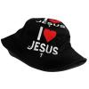 Christian Jesus Cross Bucket Hat Packable Wide Brim Hats Summer Travel Sun Cap Outdoor Jesus Fisherman Hat for Women Men view 2