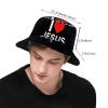 Christian Jesus Cross Bucket Hat Packable Wide Brim Hats Summer Travel Sun Cap Outdoor Jesus Fisherman Hat for Women Men view 3