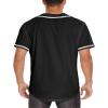 DHSPKN Mens Baseball Jersey Button Down Blank Plain Short Sleeve Shirts Hipster Hip Hop Active Team Sports Uniforms Black XXXXL view 2