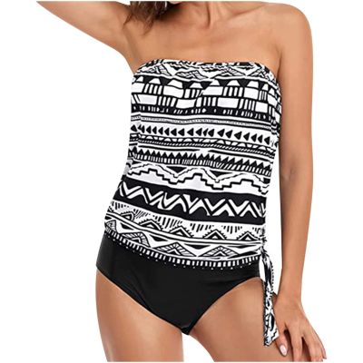 Tankini Swimsuits for Women Modest Floral Two Piece Bathing Suit Swimwear Tank Top Tummy Control Swimsuits with Short