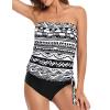Tankini Swimsuits for Women Modest Floral Two Piece Bathing Suit Swimwear Tank Top Tummy Control Swimsuits with Short view 2
