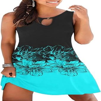ETCYY NEW Summer Dresses for Women Trendy Boho Floral Print Sundresses Sleeveless Beach Cover Up Dress with Pockets