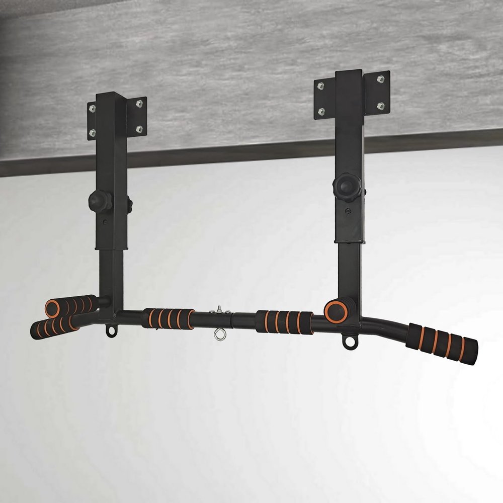 BDL Joist Mount Pull Up Bar, Heavy Duty Chin Up Bar Ceiling Mount for Home Gym Strength Training Equipment, Multifunctional Chin Up Bar Joist Mount, 4 Levels of Height Adjustment