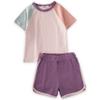 Cigit Concept CGT - Powder Pink 100% Cotton T-Shirt and Shorts Set for Girls (2-7 Years),Flexible and Comfortable (18-24 Months) view 1
