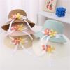 Toddler Sun Hat Summer Straw Hat Bag Set Woven Wide Brim Sun Beach Hats with Shoulder Bag Outdoor (Pink, One Size) view 2