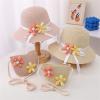 Toddler Sun Hat Summer Straw Hat Bag Set Woven Wide Brim Sun Beach Hats with Shoulder Bag Outdoor (Pink, One Size) view 3