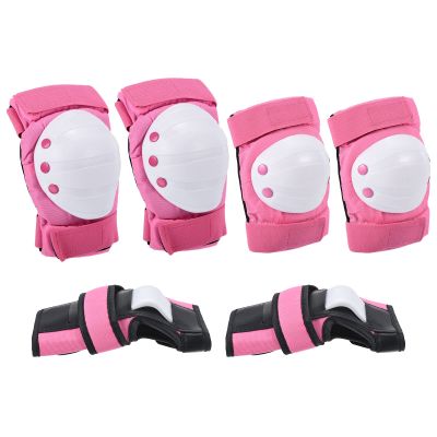 PATIKIL L Size Adult/Youth Knee Pads Elbow Pads Wrist Guards, 3 in 1 Protective Gear Set for Roller Cycling Skateboard BMX Bike Inline Skating Scooter Riding, Pink