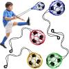 Outus 4 Pcs Kids Soccer Ball Trainer Soccer Juggle Kick Trainer Solo Handle Throw Adjustable Locked Net Bungee Elastic Soccer Ball Net Kicker for Youth Adults Training Equipment, 4 Color Size 3 4 5 view 1
