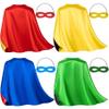 4 Color Sets Kids Double-Sided Superhero Capes and Masks - Super Hero Cape Perfect for Dress-Up, Halloween, Christmas, Cosplay, and Birthday Parties (4 Sets) view 1