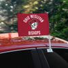 Ohio Wesleyan University Battling Bishops Logo Car Truck Flag with Window Clip On Pole Holder - Right Passenger Side view 2