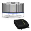 Giantex Trampoline Safety Net,15 Ft 10 Poles Weather-Resistant Replacement Enclosure Net for Round Frame, with Double-Headed Zippers, Protection Buckles & Enhanced Hook, Poles Not Included