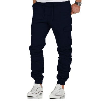 GOKKILRW Mens Cargo Hiking Pants Relaxed Fit Workout Athletic Jogger Casual Lightweight Stretch Combat Military Tactical Pant(Navy,3X-Large)