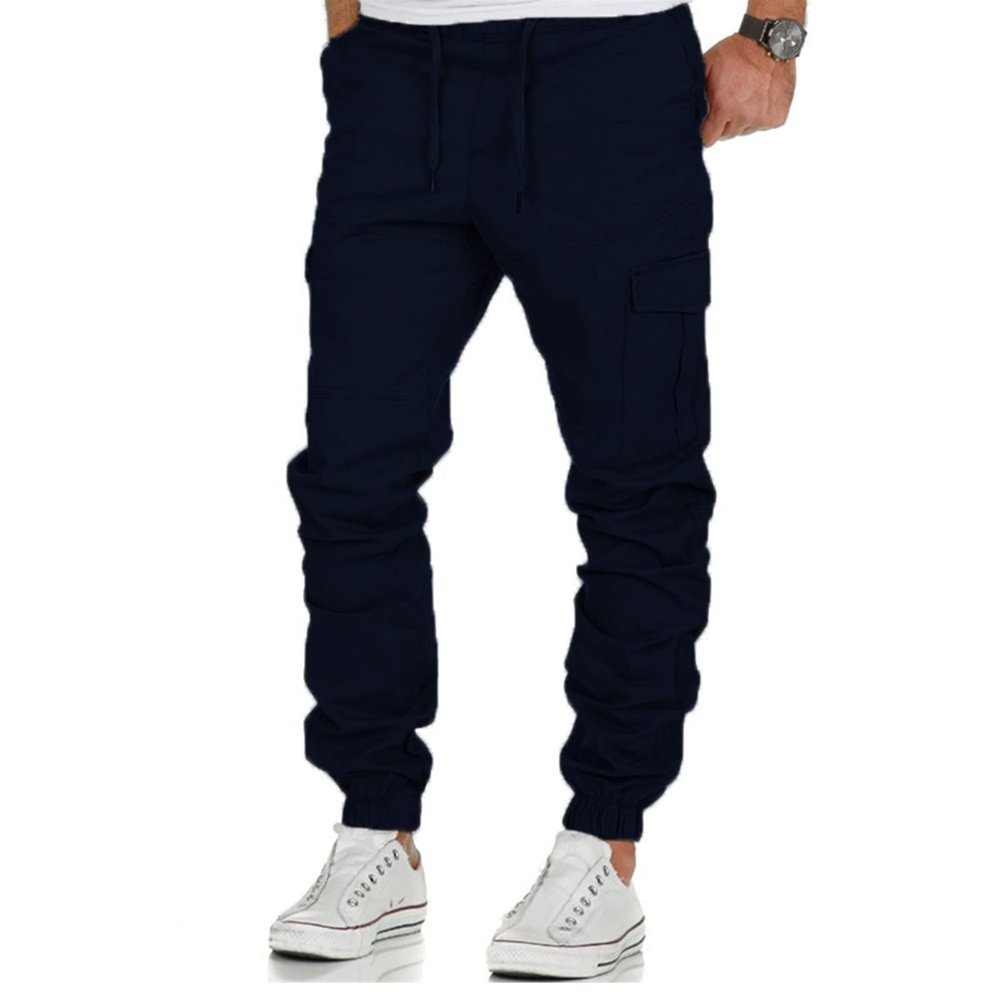 GOKKILRW Mens Cargo Hiking Pants Relaxed Fit Workout Athletic Jogger Casual Lightweight Stretch Combat Military Tactical Pant(Navy,3X-Large)