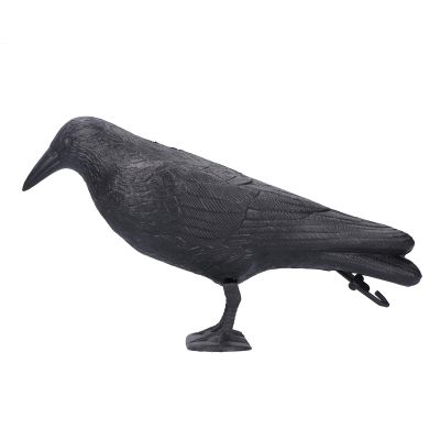 Pilipane Crow Decoys Full Body Plastic Crow decoys for Hunting, Black Crow decoys Feet Stake for Halloween Decor Yard Garden Decoration, Black
