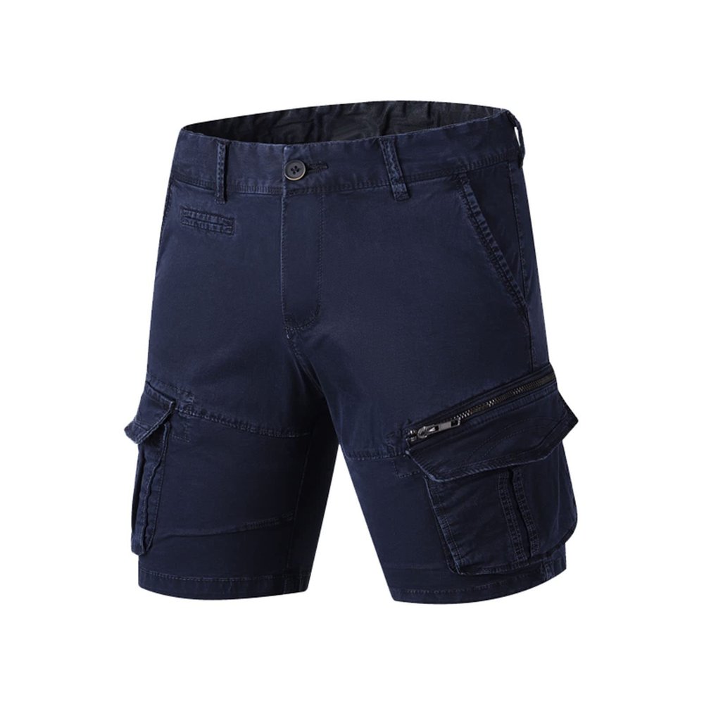 GOKKILRW Men's Tactical Cargo Hiking Shorts Rip Stop Lightweight Summer Military Combat Cargo Work Hiking Pants Big and Tall(Dark Blue,36)