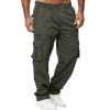 GOKKILRW Mens Outdoor Cargo Athletic Pants Relaxed Fit Stretch Workout Casual Jogger Pants Fashion Military Combat Work Pants(Green,Large) view 1