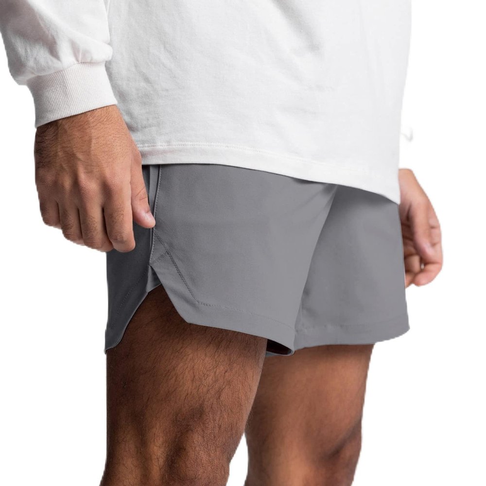 GOKKILRW Mens Gym Workout Shorts Quick Dry Bodybuilding Weightlifting Athletic Shorts Trainning Running Summer Beach Shorts(Grey,X-Large)