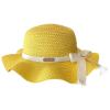 Baby Girl Hats Children's Girls Sunscreen Hat Summer Bow Sun Hat Straw Hat Braided Hat Beach Hat (Yellow, 5-10 Years) view 1