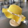 Baby Girl Hats Children's Girls Sunscreen Hat Summer Bow Sun Hat Straw Hat Braided Hat Beach Hat (Yellow, 5-10 Years) view 3