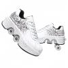LDRFSE Roller Skate Shoes for Men Women 2-in-1 Double-Row Deform Wheel Roller Skates Sneakers Shoes with Wheels Indoor Outdoor Skates Shoes for Youth Boys and Girls view 1