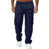 GOKKILRW Mens Outdoor Cargo Athletic Pants Relaxed Fit Stretch Workout Casual Jogger Pants Fashion Military Combat Work Pants(Navy,3X-Large) view 2