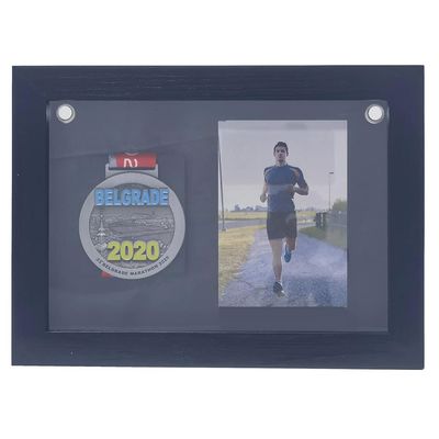 35 Medal Display case, 3D Medal Box Photo Frame, Marathon Medal Display Frame Running Marathon, Triathlon, Football Gymnastics, All Sports Medal Medal Medal Badge (Black, 30.7*24.8 inch) (14*11)