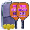 iPrint Personalized Custom Pickleballs Paddles, Pickleballs Paddles Set of 2 with 4 Balls and 1 Portable Carry Bag Pickleballs Rackets with Pickle Ball Paddles Gifts, Chocolate view 1